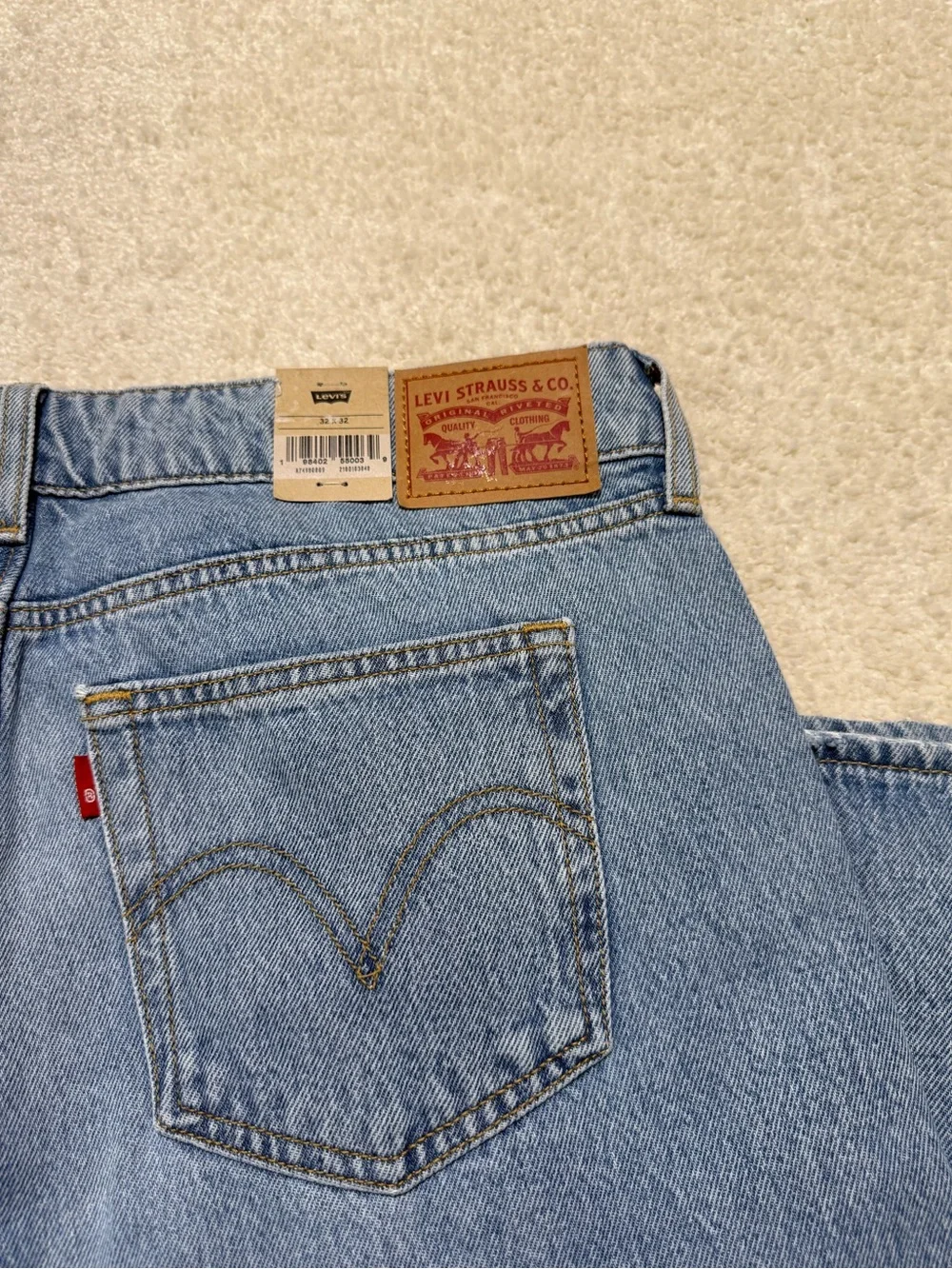 Levi's Superlow Loose Low Rise Distressed Light Wash Denim Jeans Size 32 14 - Picture 8 of 15
